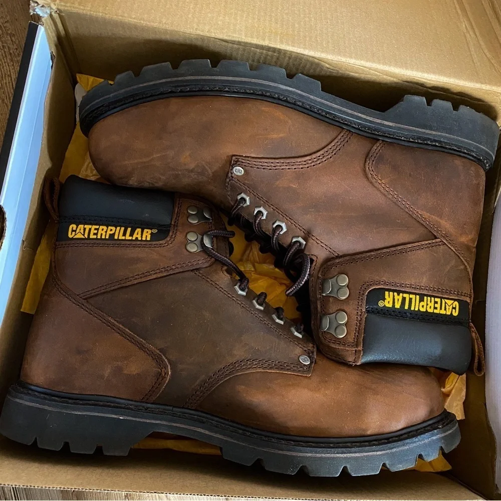 Caterpillar CAP Men's Core Second Shift St Work Leather Brown Steel Nonslip 11